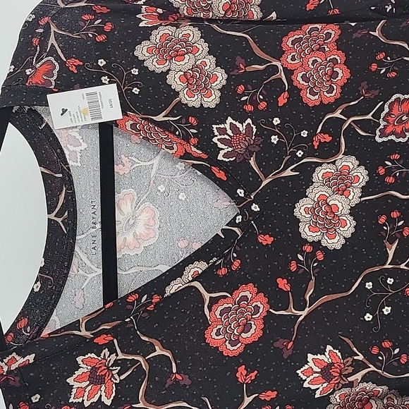 Lane Bryant Black and Red Floral Tunic - Picture 9 of 15